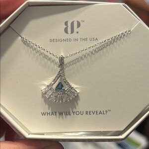 Elegant Silver Necklace with Blue Gemstone by BP